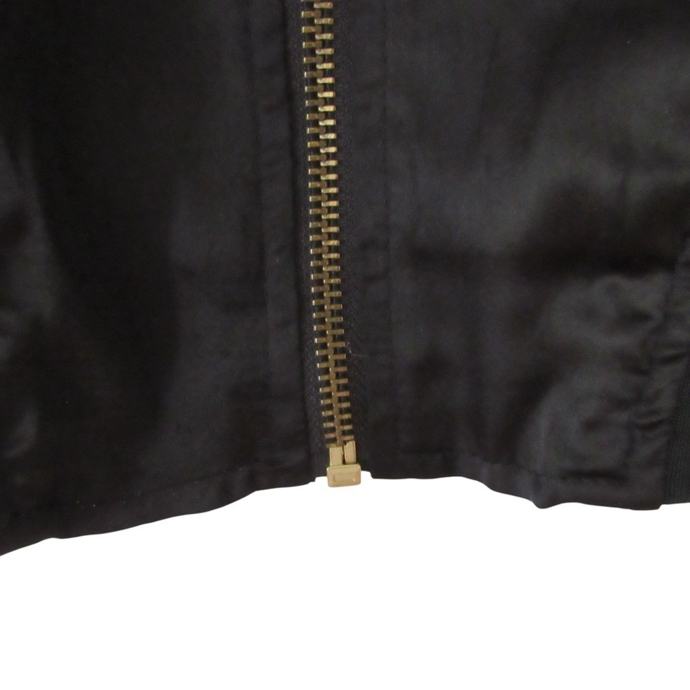 Lucky Brand Satin Bomber Jacket Small Black Embroidered Floral Bird Boho Pockets - Picture 6 of 10